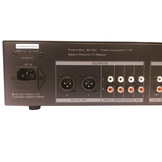 BST PRO MX56U - Mengpaneel met 2 zone met USB MP3 Speler | DJ-Verkoop | 5420047125040