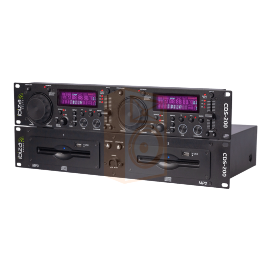 Ibiza sound CDS-200 Dubbele CD/USB speler - schuin voor