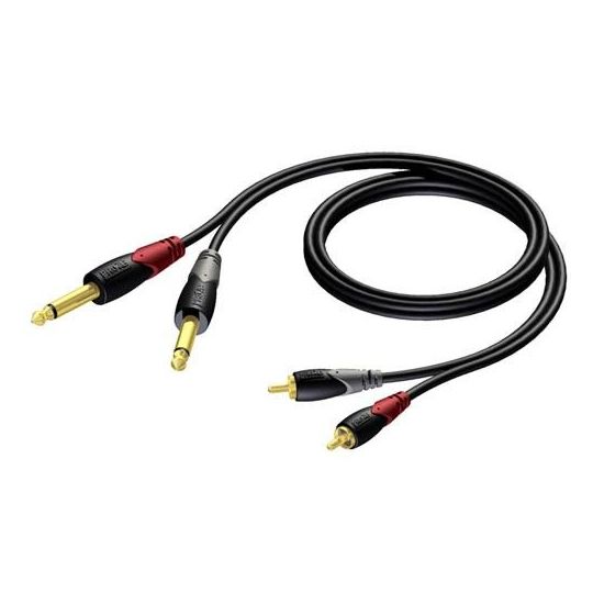 Procab CLA631 - 2x RCA male - 2x Jack 6,3mm male mono