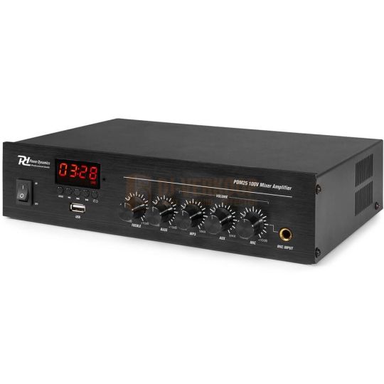 Power Dynamics PDM25 100V Mixer-versterker met Bluetooth en mediaspeler 25W