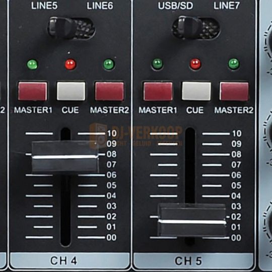 kanaal faders BST PRO MX56U - Mengpaneel met 2 zone met USB MP3 Speler