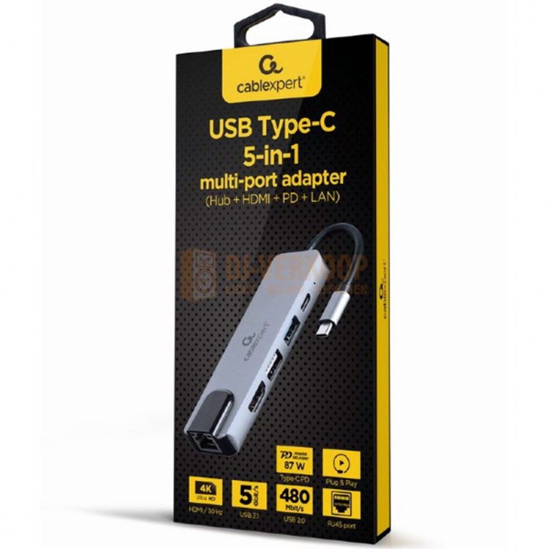 Cablexpert A-CM-COMBO5-04 - USB-C multi adapter 5-in-1 | DJ-Verkoop | 8716309124270