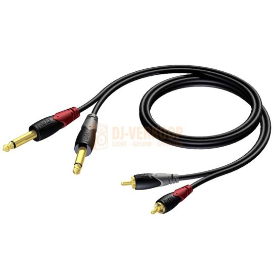 Procab CLA631 - 2x RCA male - 2x Jack 6,3mm male mono