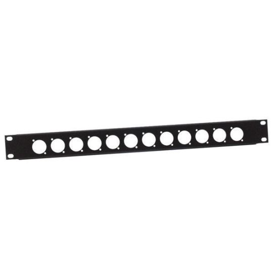19" Parts 872213 U-shaped Rack Panel 1 U steel for 12 XLR | DJ-Verkoop | 4049521016189